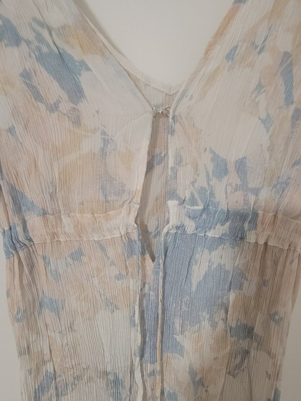 Sam & Lavi Blue & Cream Midi Dress - Size M - Picture 2 of 8